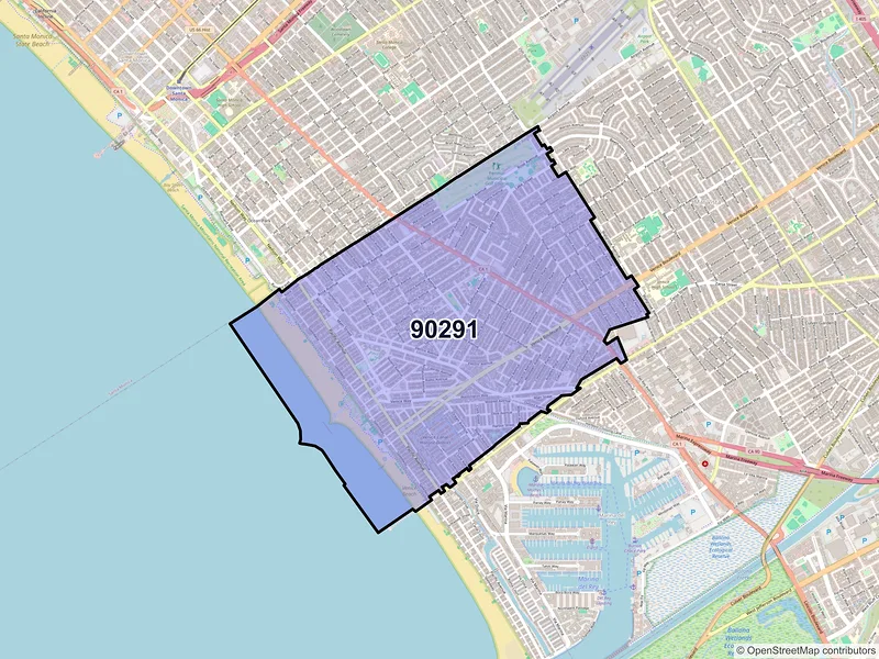Map of ZIP Code 90291 — Venice, CA