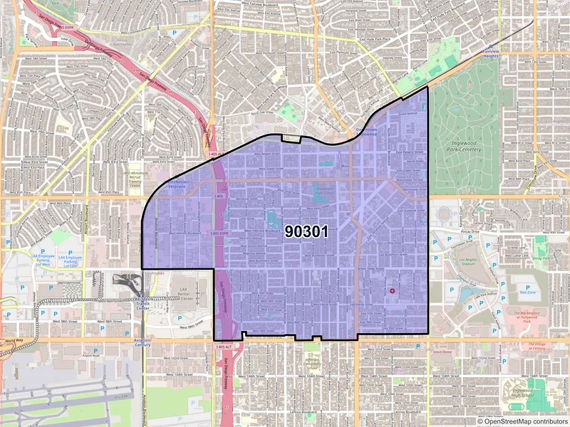 Map of ZIP Code 90301 — Inglewood, CA