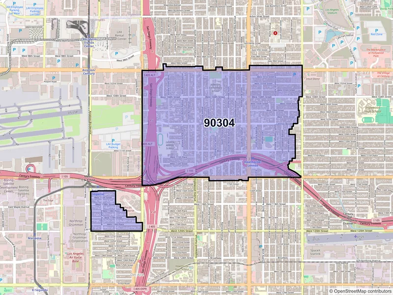 Map of ZIP Code 90304 — Inglewood, CA