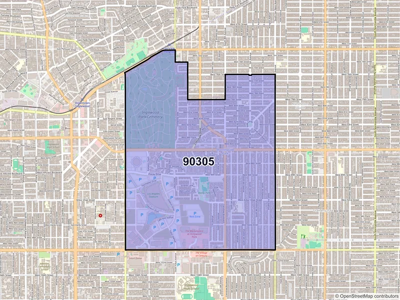 Map of ZIP Code 90305 — Inglewood, CA