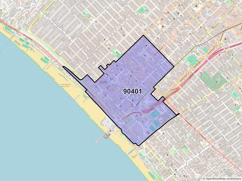 Map of ZIP Code 90401 — Santa Monica, CA