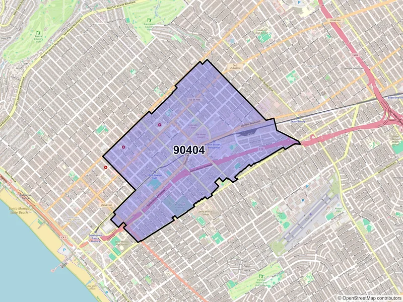 Map of ZIP Code 90404 — Santa Monica, CA