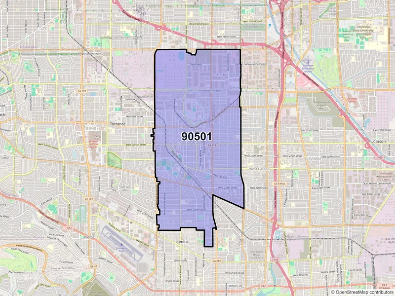 Map of ZIP Code 90501 — Torrance, CA