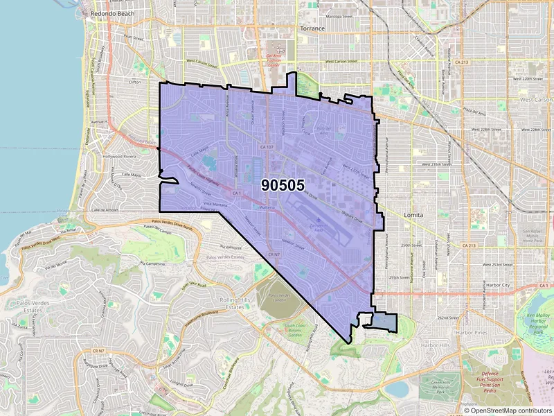 Map of ZIP Code 90505 — Torrance, CA