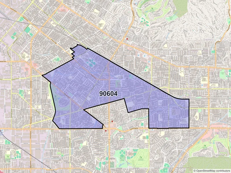 Map of ZIP Code 90604 — Whittier, CA