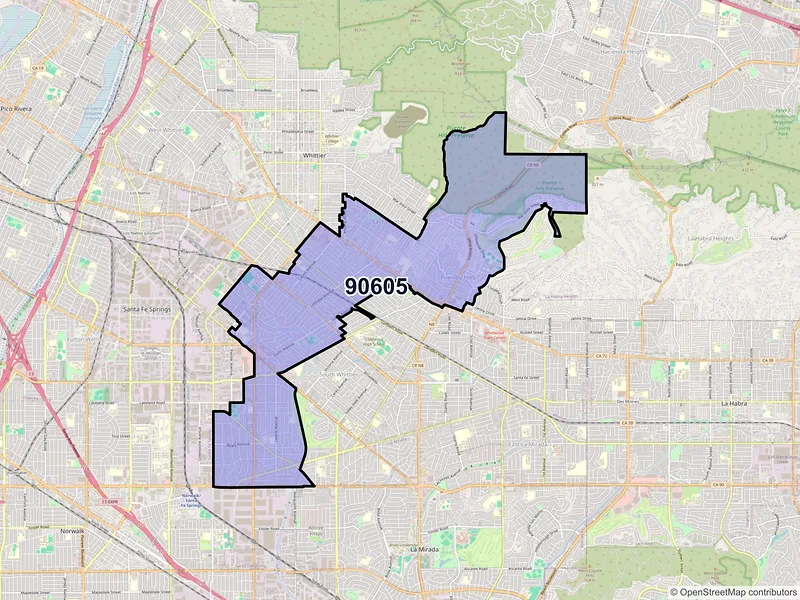 Map of ZIP Code 90605 — Whittier, CA
