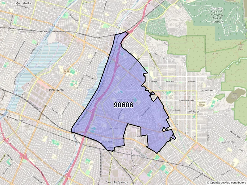 Map of ZIP Code 90606 — Whittier, CA
