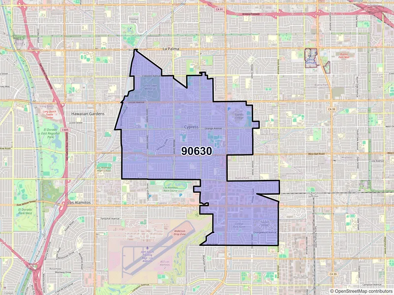Map of ZIP Code 90630 — Cypress, CA