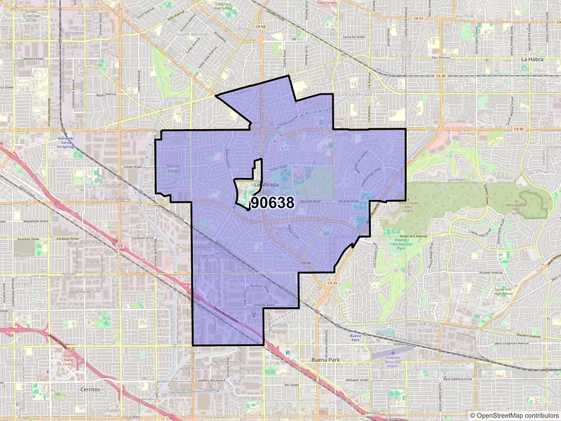 Map of ZIP Code 90638 — La Mirada, CA