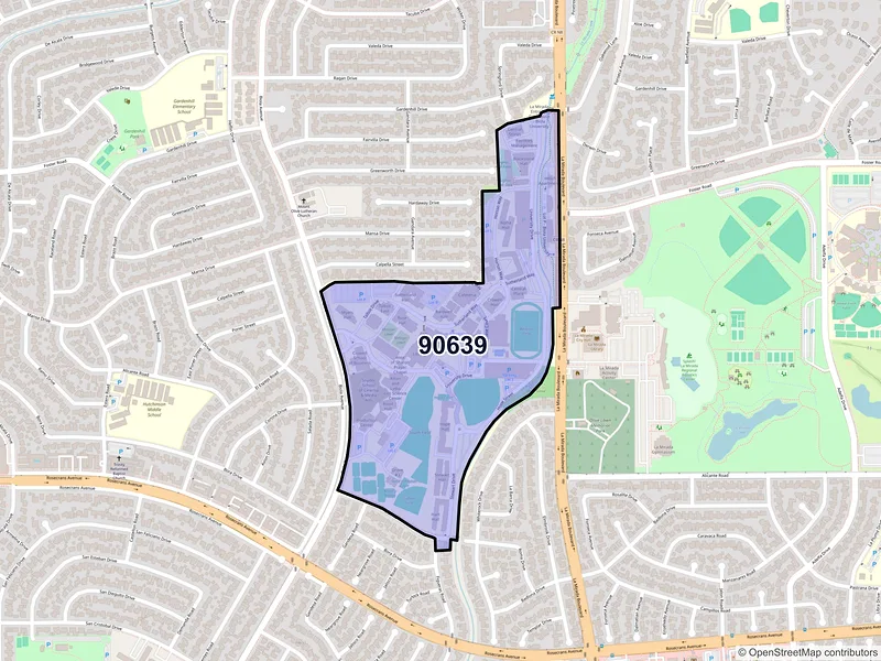 Map of ZIP Code 90639 — La Mirada, CA
