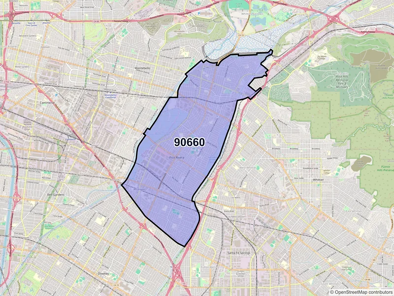 Map of ZIP Code 90660 — Pico Rivera, CA