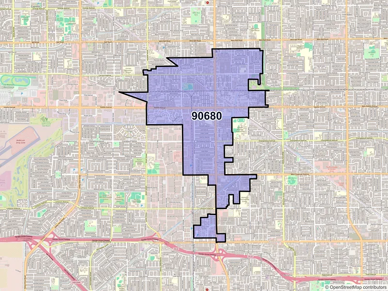 Map of ZIP Code 90680 — Stanton, CA