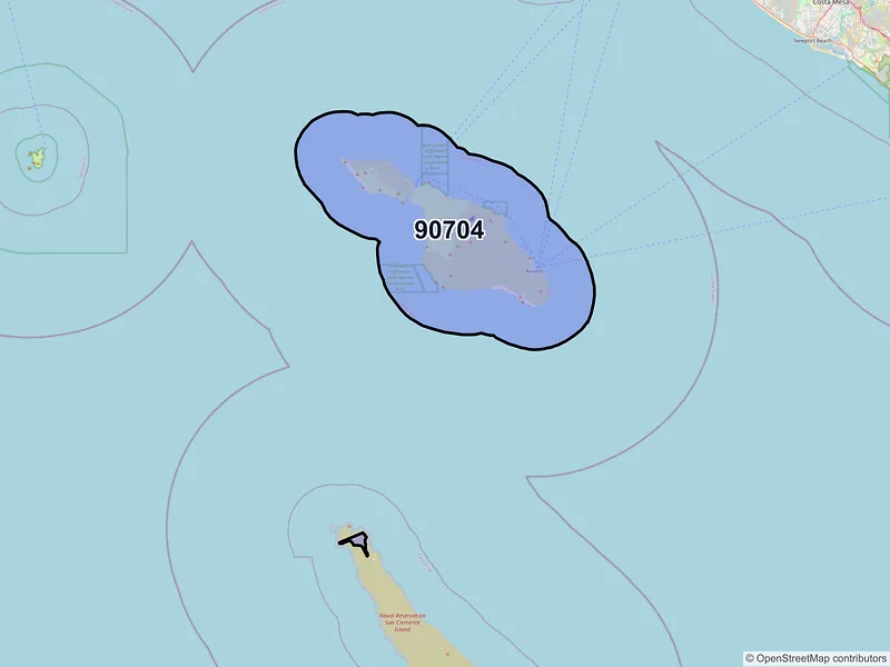 Map of Avalon, California and ZIP codes