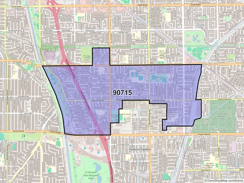 Map of ZIP Code 90715 — Lakewood, CA