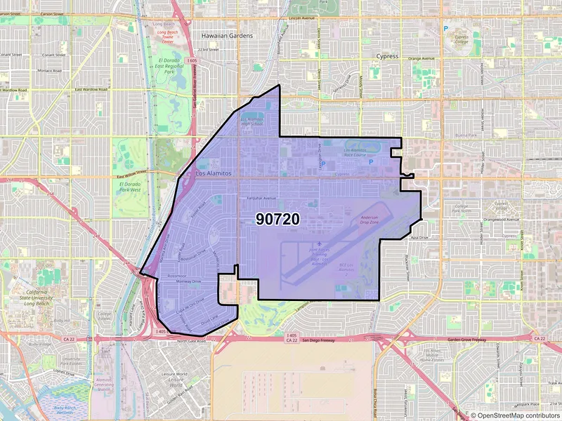 Map of ZIP Code 90720 — Los Alamitos, CA