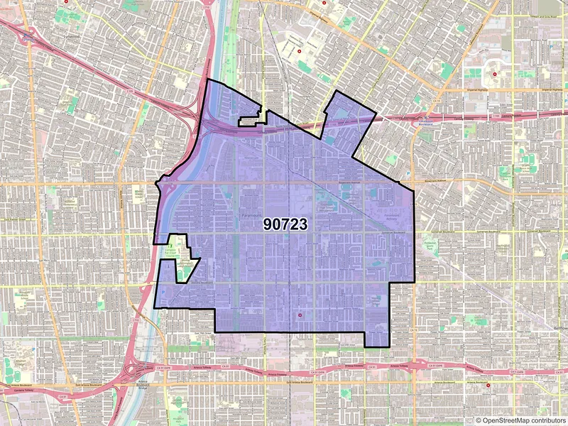 Map of ZIP Code 90723 — Paramount, CA