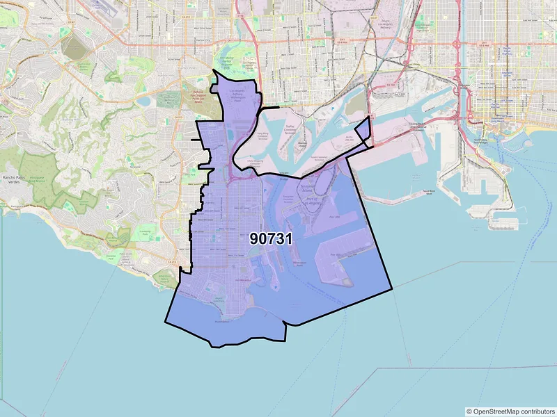 Map of ZIP Code 90731 — San Pedro, CA