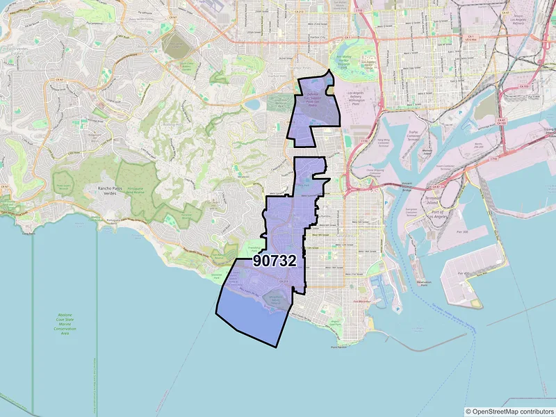 Map of ZIP Code 90732 — San Pedro, CA