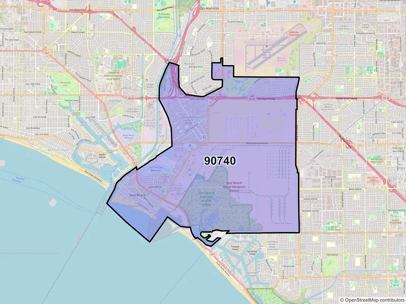 Map of ZIP Code 90740 — Seal Beach, CA