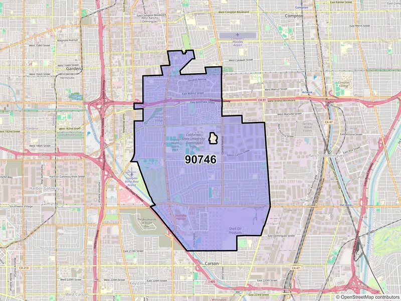 Map of ZIP Code 90746 — Carson, CA