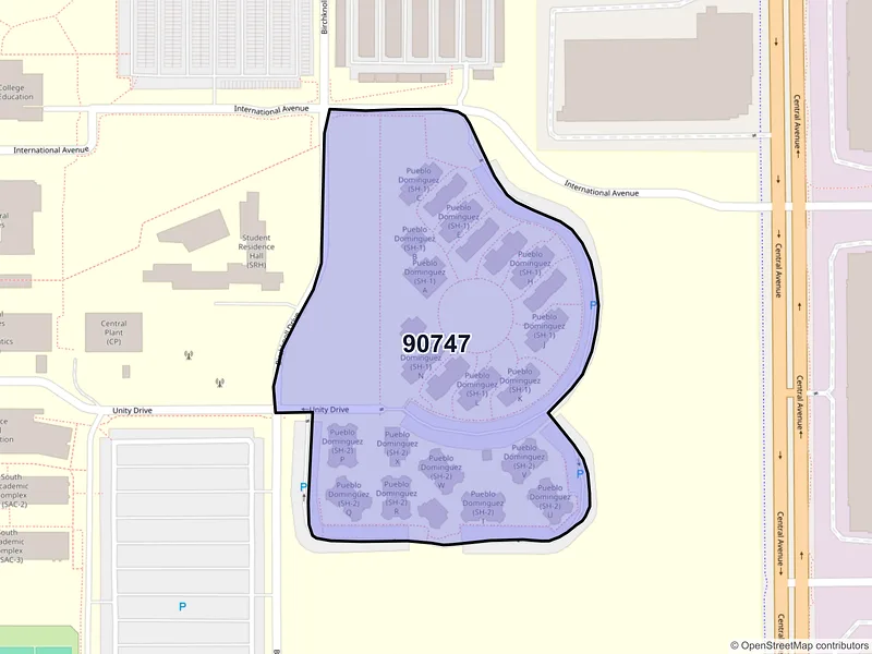 Map of ZIP Code 90747 — Carson, CA