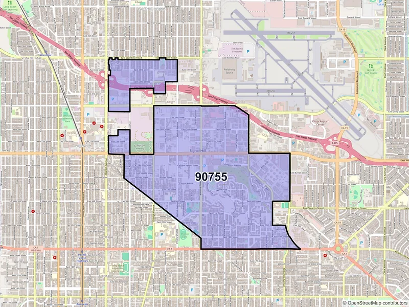 Map of ZIP Code 90755 — Signal Hill, CA