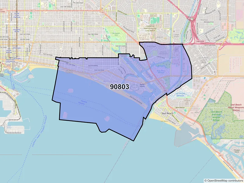 Map of ZIP Code 90803 — Long Beach, CA