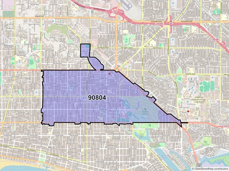Map of ZIP Code 90804 — Long Beach, CA