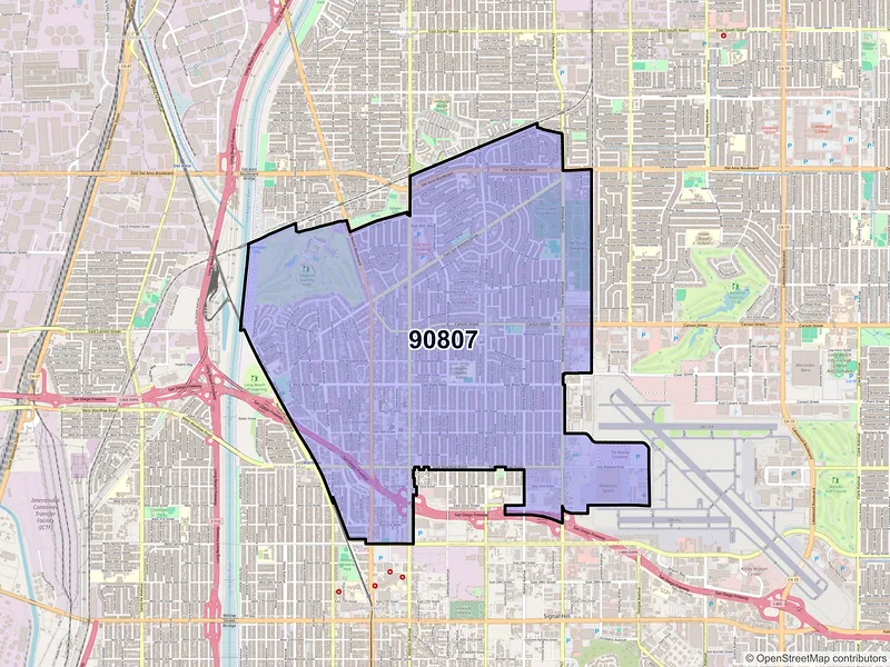Map of ZIP Code 90807 — Long Beach, CA