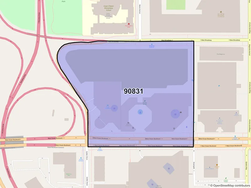 Map of ZIP Code 90831 — Long Beach, CA