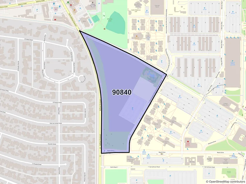 Map of ZIP Code 90840 — Long Beach, CA