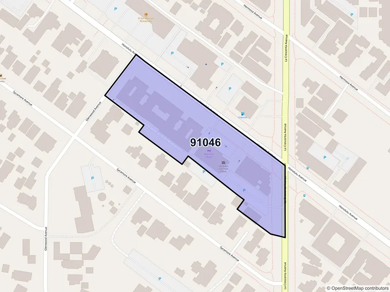 Map of Verdugo City, California and ZIP codes