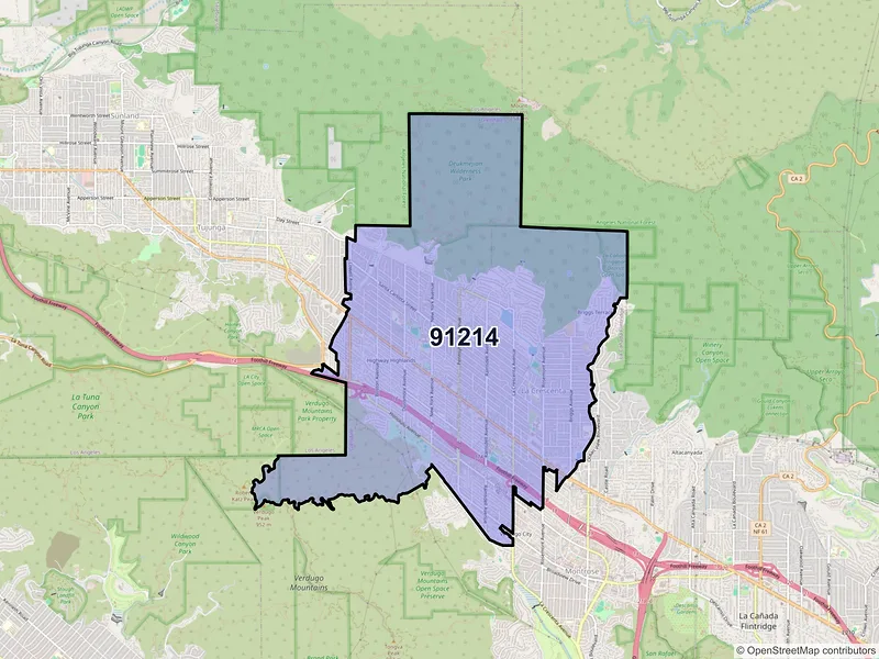 Map of ZIP Code 91214 — La Crescenta, CA