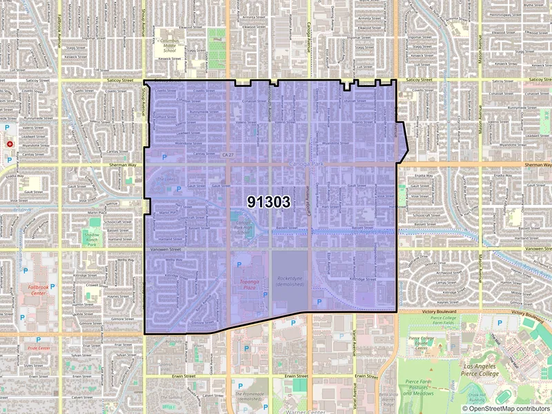 Map of ZIP Code 91303 — Canoga Park, CA