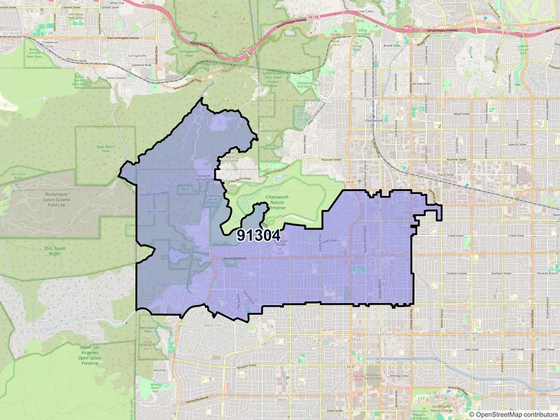 Map of ZIP Code 91304 — Canoga Park, CA