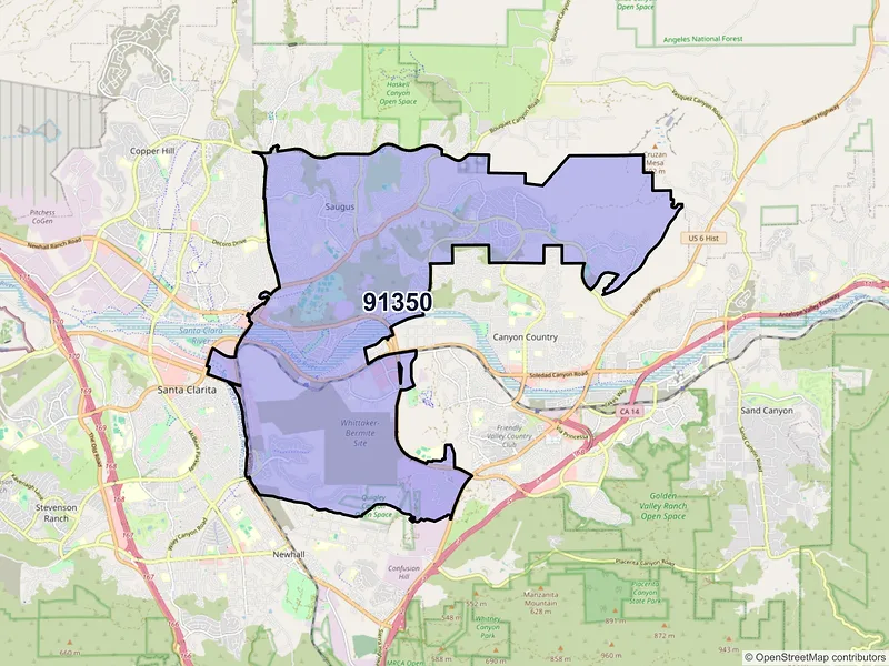 Map of ZIP Code 91350 — Santa Clarita, CA