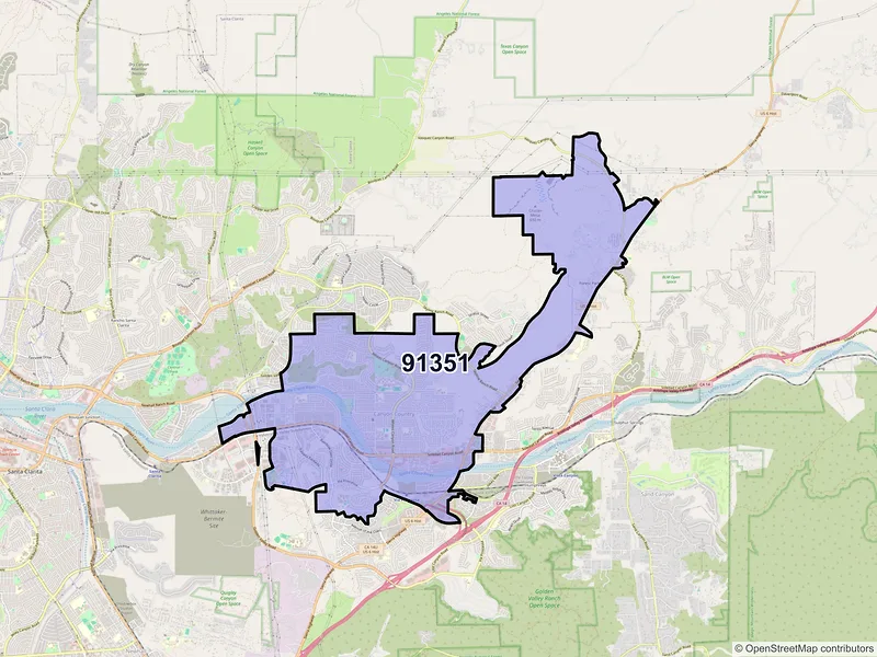 Map of ZIP Code 91351 — Canyon Country, CA