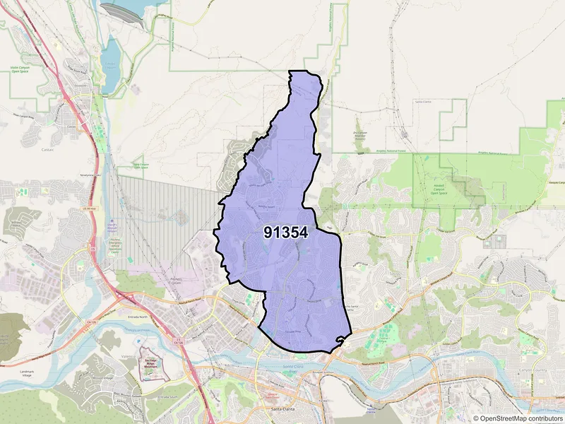 Map of ZIP Code 91354 — Valencia, CA