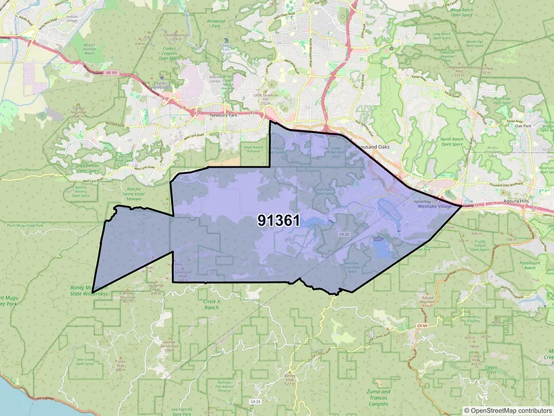 Map of ZIP Code 91361 — Westlake Village, CA