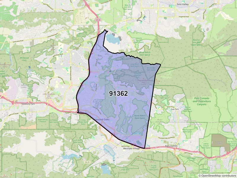 Map of ZIP Code 91362 — Thousand Oaks, CA