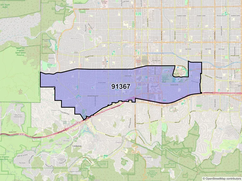 Map of ZIP Code 91367 — Woodland Hills, CA