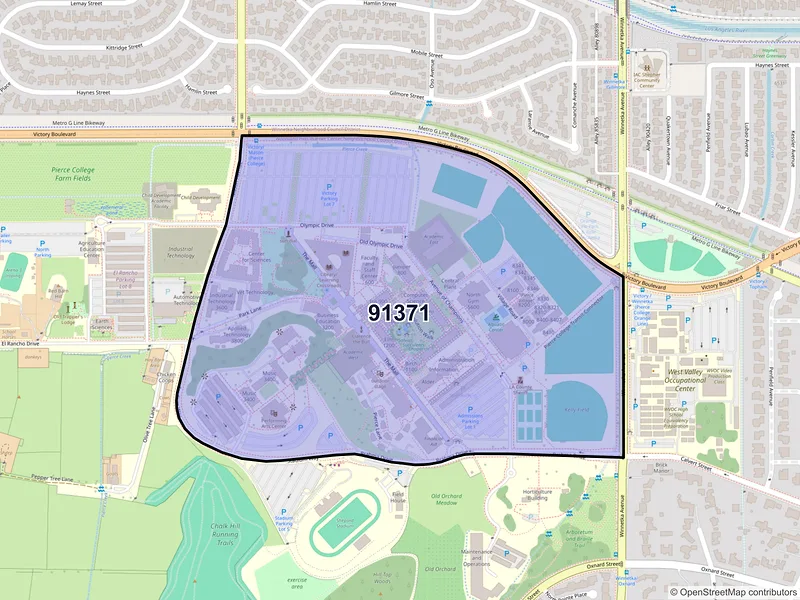 Map of ZIP Code 91371 — Woodland Hills, CA