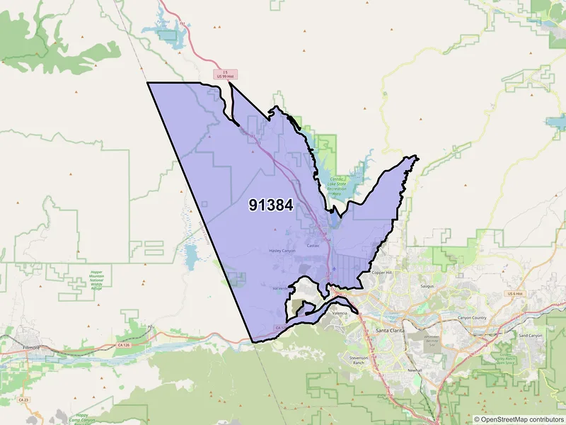 Map of ZIP Code 91384 — Castaic, CA