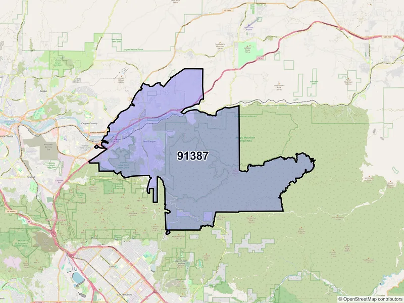 Map of ZIP Code 91387 — Canyon Country, CA