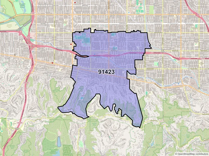 Map of ZIP Code 91423 — Sherman Oaks, CA
