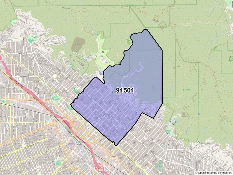 Map of ZIP Code 91501 — Burbank, CA