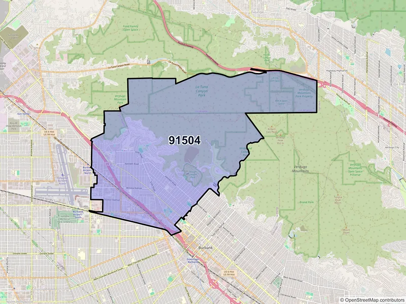 Map of ZIP Code 91504 — Burbank, CA