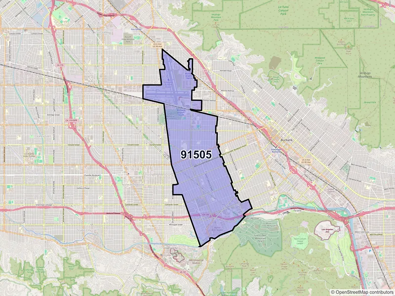 Map of ZIP Code 91505 — Burbank, CA