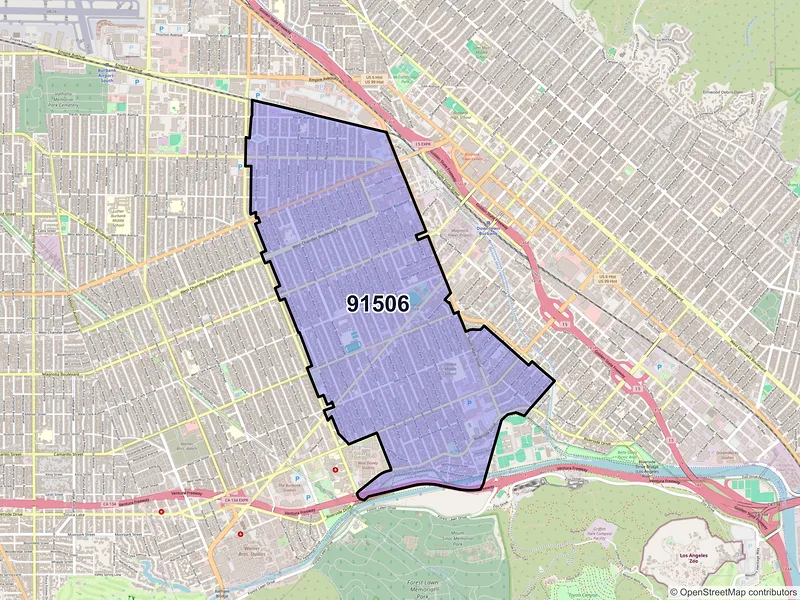 Map of ZIP Code 91506 — Burbank, CA