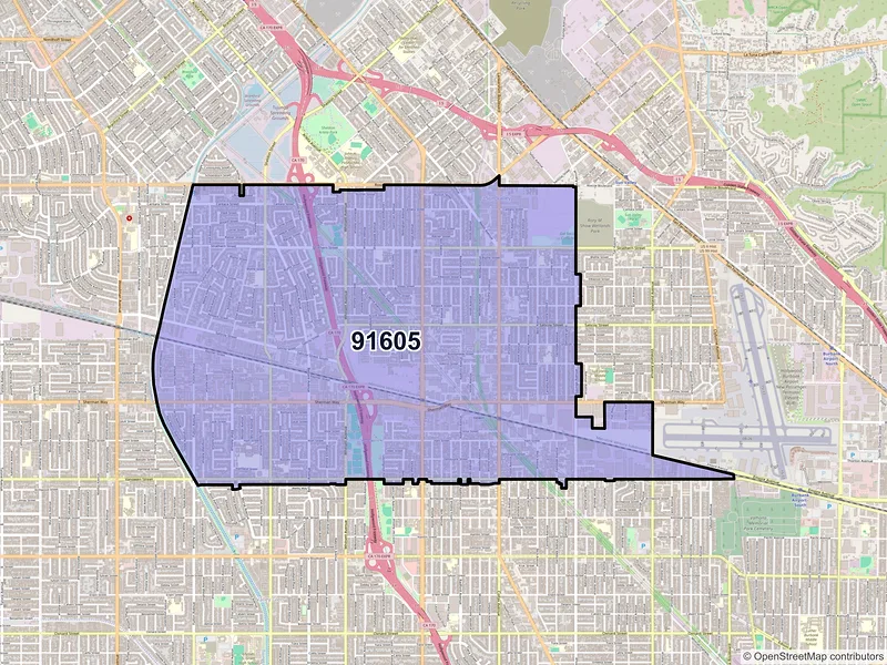 Map of ZIP Code 91605 — North Hollywood, CA
